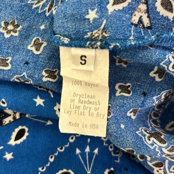 JEN’S Pirate Booty Dixie Blue Bandana Maxi Dress Open Back Short Sleeve Small - Picture 10 of 10